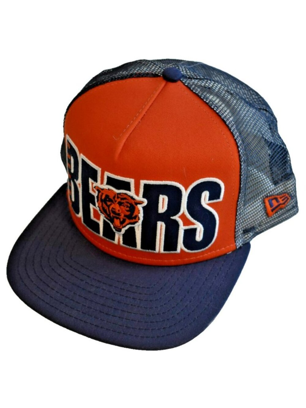 New Era Chicago Bears 9FIFTY Trucker Mesh Snapback Hat Mens Orange Med-Large